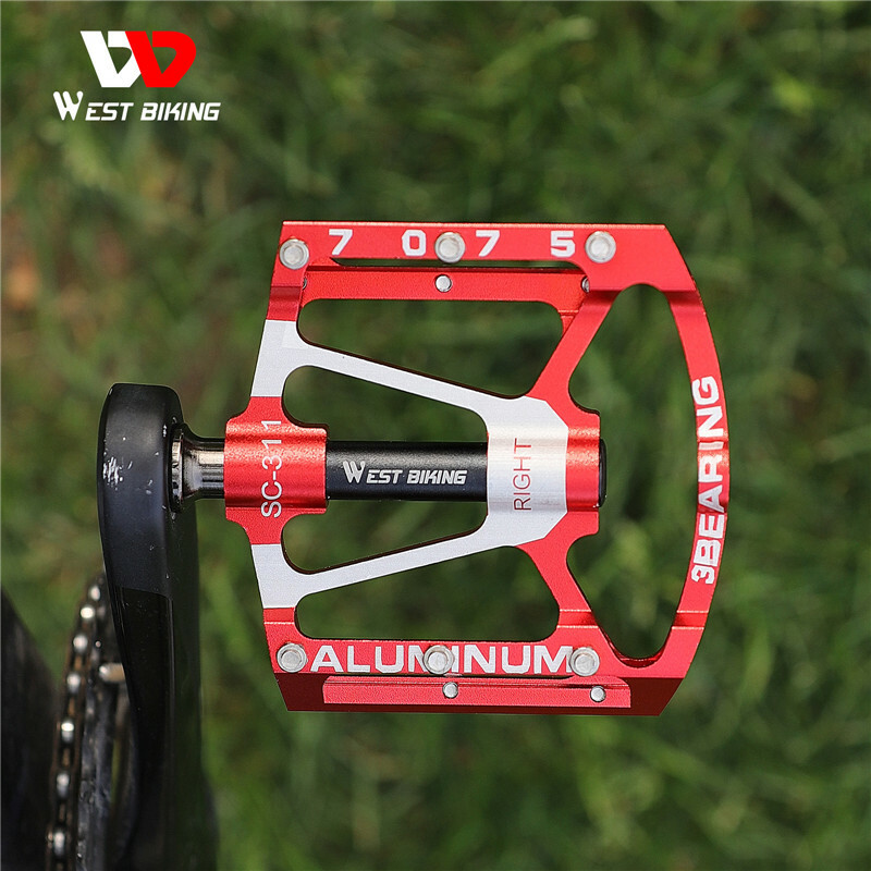WEST BIKING 3 Sealed Bearing Bicycle Pedals Aluminum Cycling Bike Pedals 9/16 in