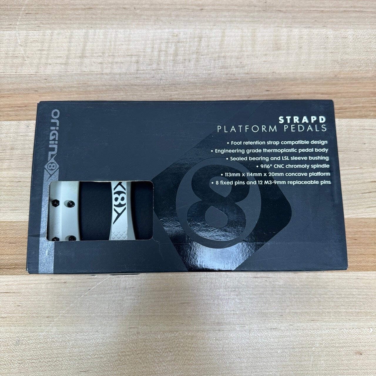 New! Origin8 Strapd White Composite Platform/Flat MTB Bike Pedals 364g MSRP $60