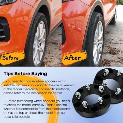2PCS 5X5.5 to 5X4.5 Wheel Adapters Lug Centric 1.25″ 5 Lug 12X1.5 88mm hub