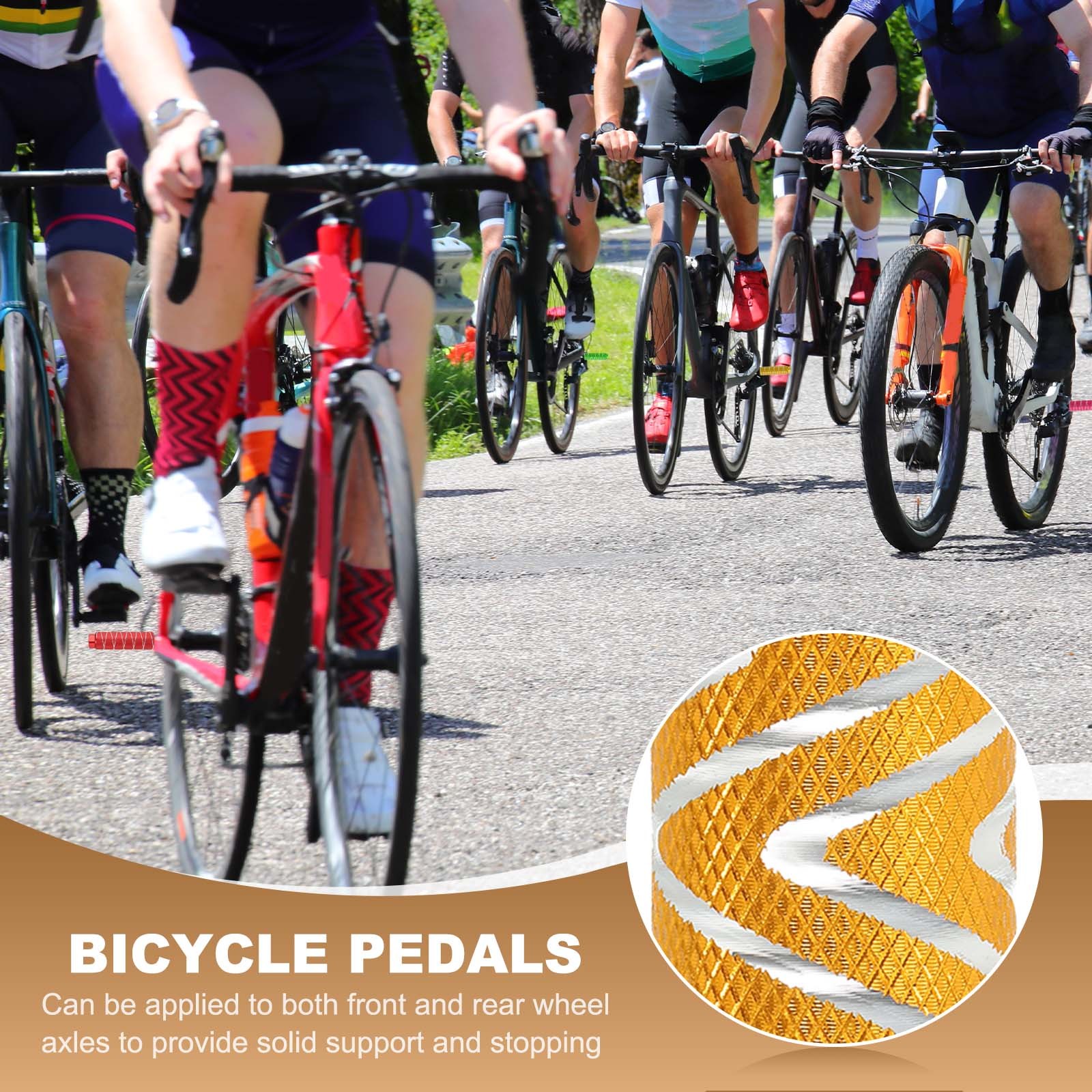 2 Pack Aluminum Alloy Bike Pegs Anti-Skid Fit 3/8 Inch Axles with Stripe Yellow