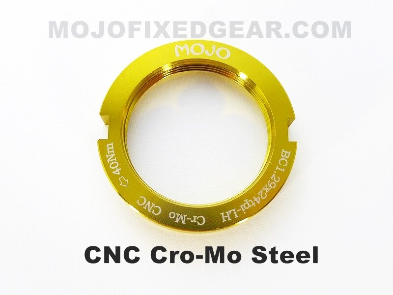 MOJO Fixed Gear Lockring CNC ANODIZED Cro-Mo TRACK LOCK RING BLOCK – GOLD Fixie