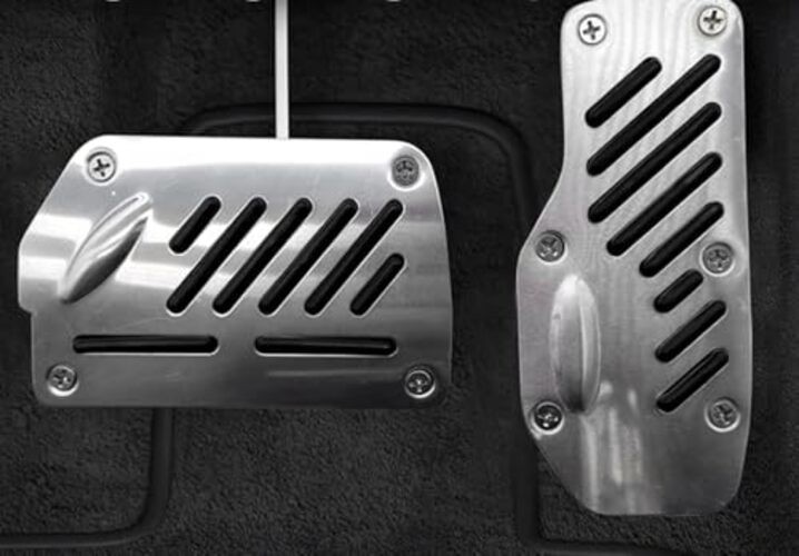 Car Pedal Covers, Anti-slip Brake & Accelerator Pad, Alloy Anti 2 PCS Black