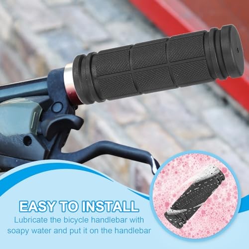 Bike Handlebar Grips, Non-Slip Rubber Bicycle Handle Bar Grip 4.72″x0.75″ Black