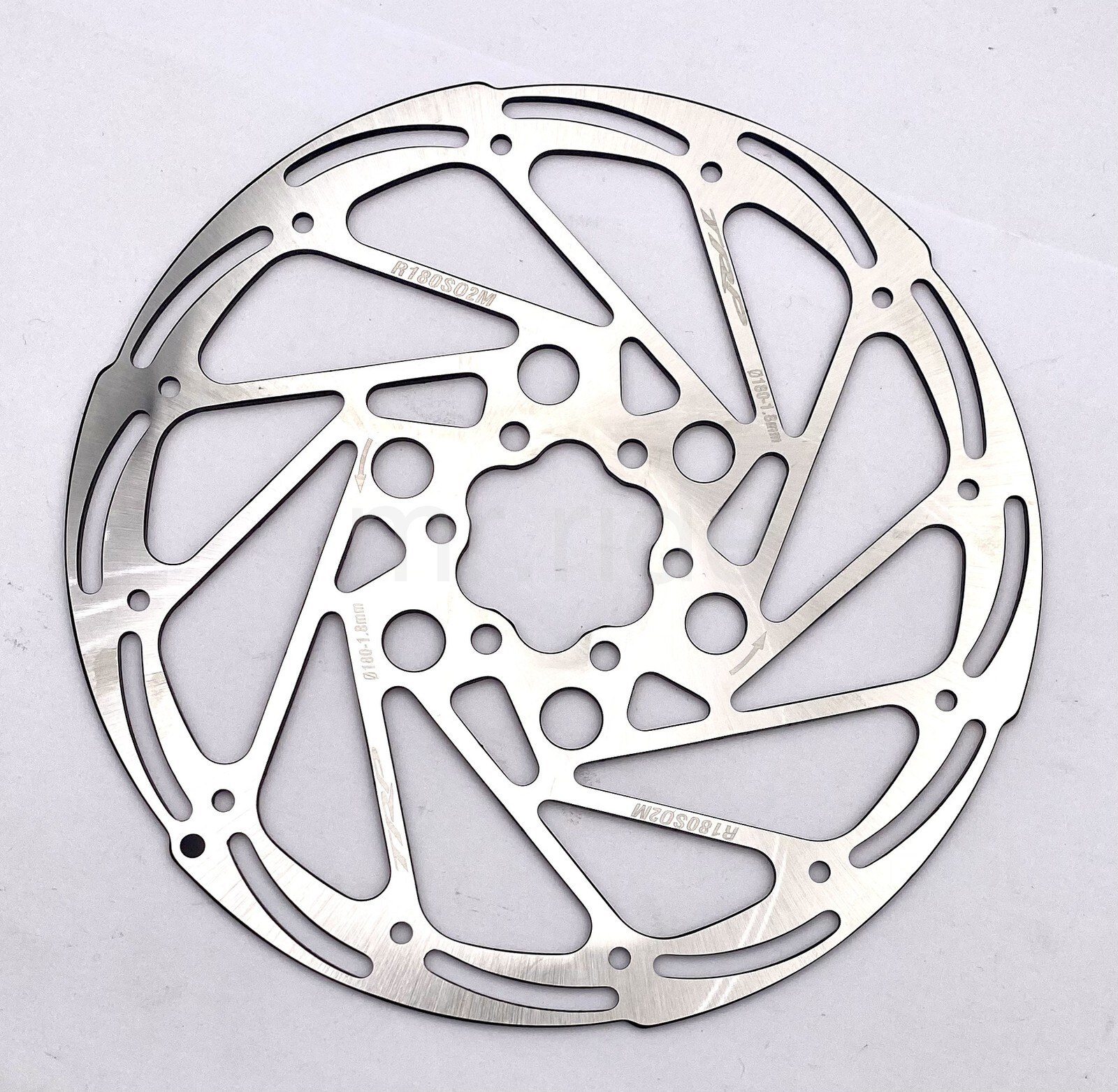 TRP R2 Disc Brake Bike Rotor, 180mm, 6-Bolt, 1.8mm Thick, Silver, R180S02M
