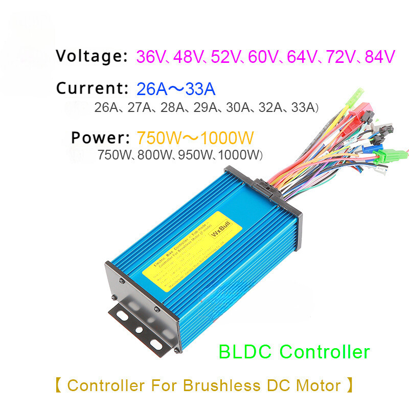 36V 48V 52 60V 72V 1000W Ebike Sine Wave Brushless Controller Scooter BLDC Motor