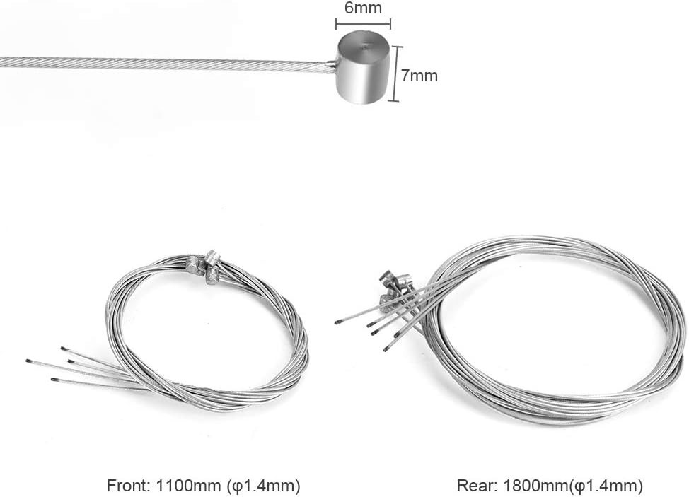 Professional Bicycle Brake Cable Kit – 10PCS with End Caps & Ferrules Included