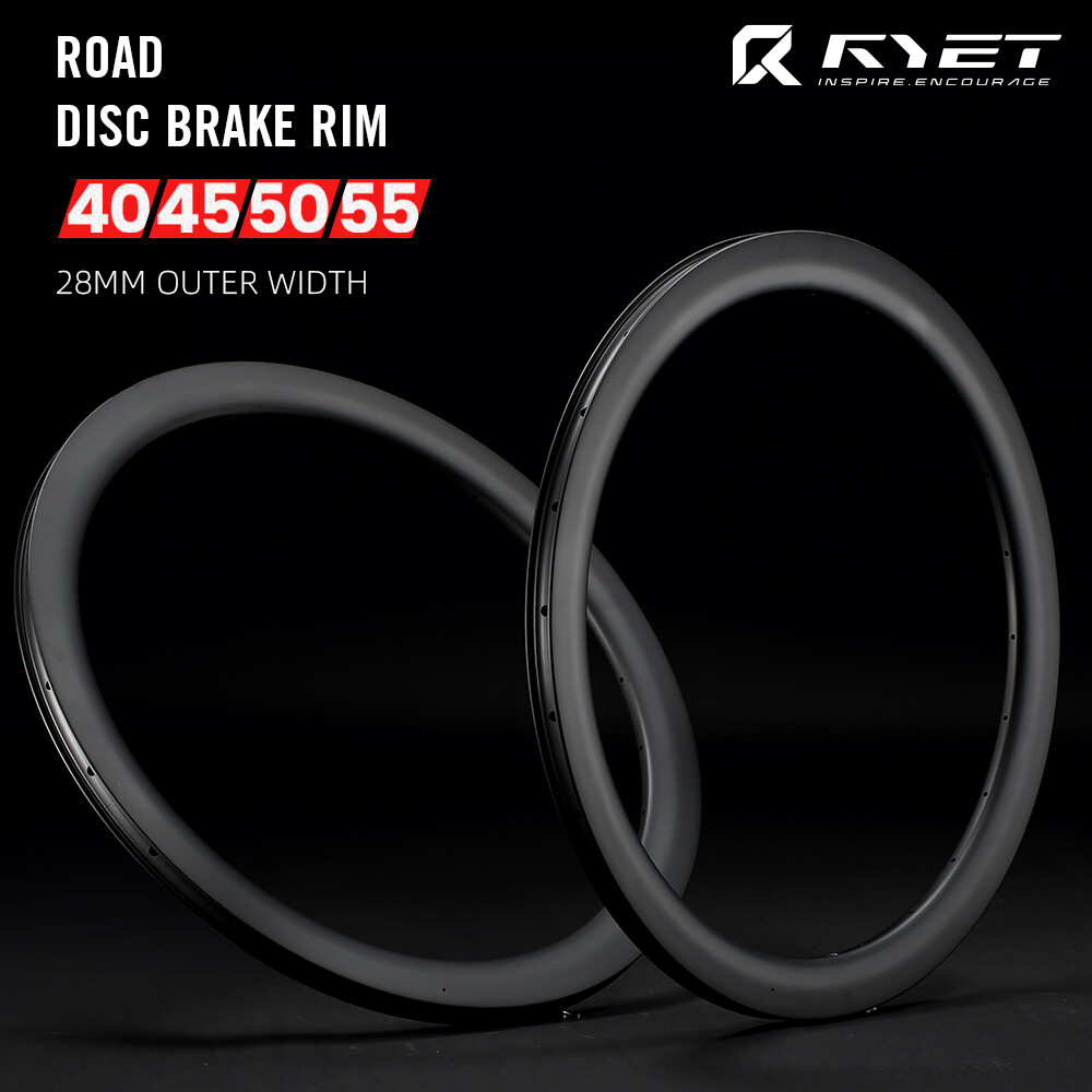 700C Carbon Disc Brake Road Bike Rims 40/45/50/55mm Clincher Tubeless