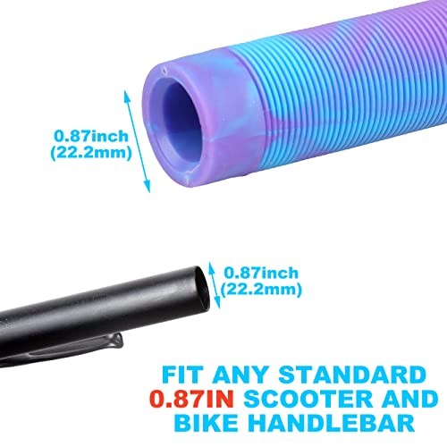 Scooter Grips – Mixed Color MTB & BMX Handlebar Grips | 145mm Soft Purple/Blue