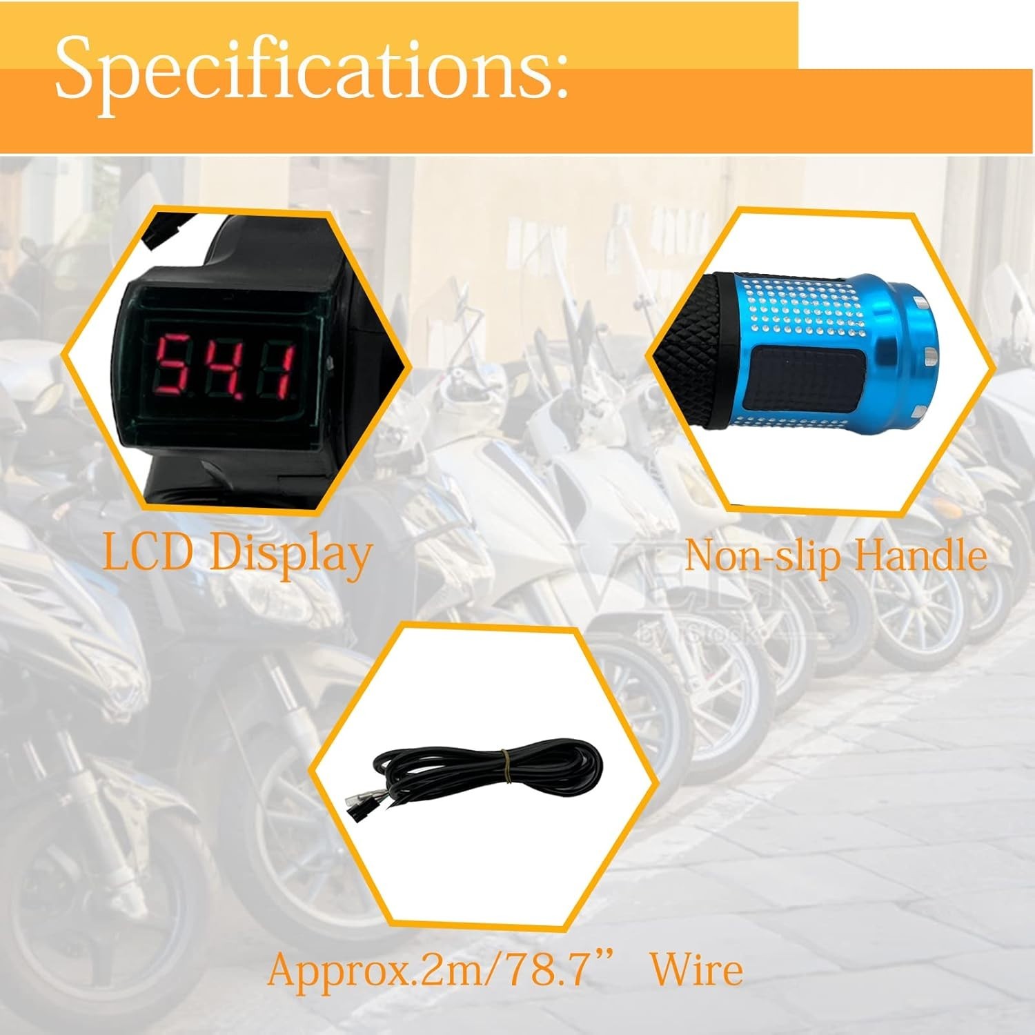 1 Pair EBike Throttle Grip, Universal Electric Bicycle Scooter Twist Handleba…