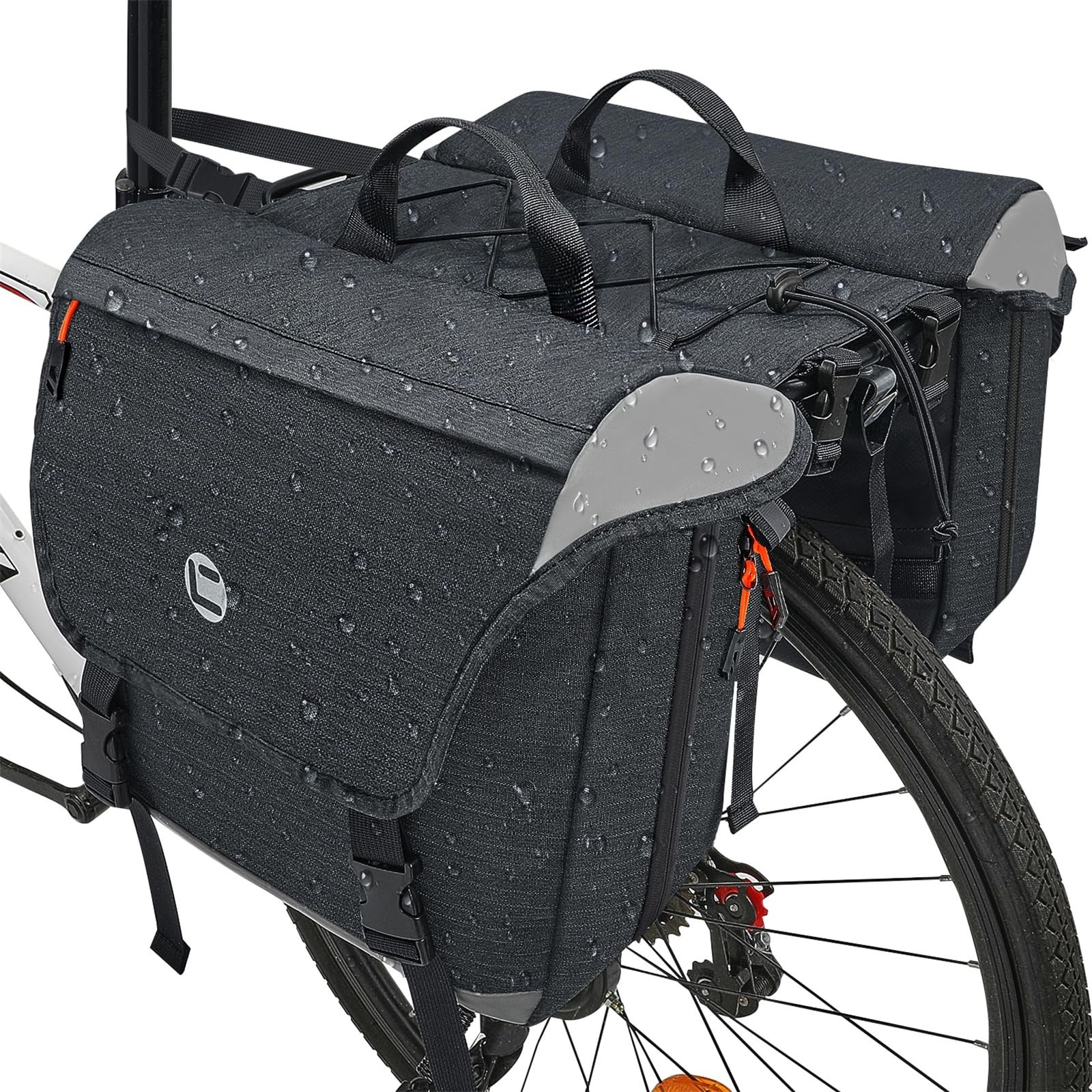 WOTOW Panniers Bike Bags Waterproof – Rear Bike Rack Bag Expandable to 35L, D…
