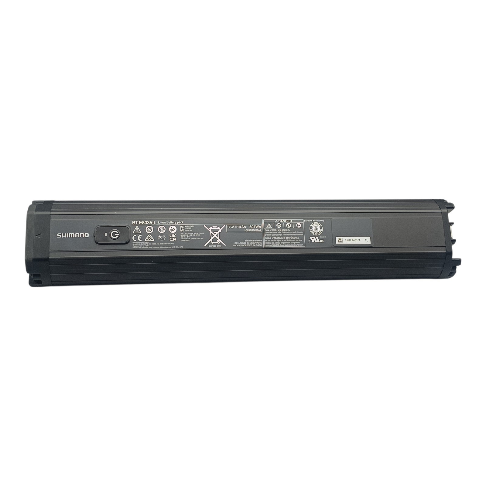 Shimano Steps BT-E8035-L Electric Bike Battery INTERNAL 504Wh for Frame Downtube Mount