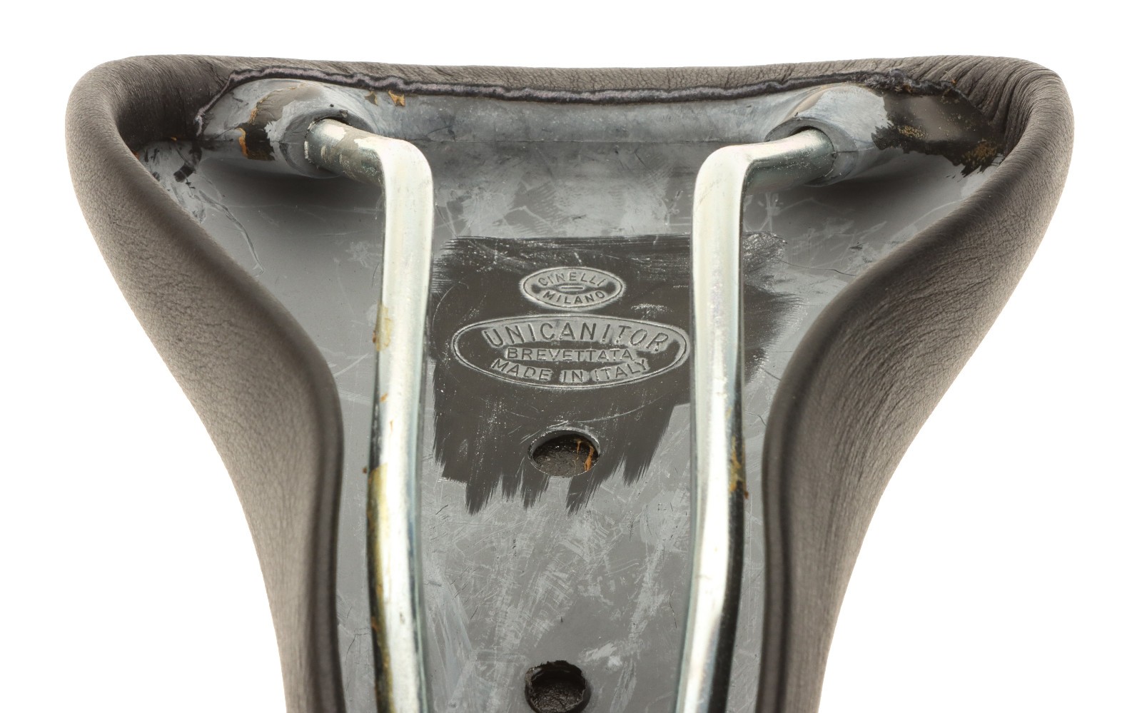 Cinelli Unicanitor 65 Saddle Pista Steel Rails Black Smooth Leather NEW NOS