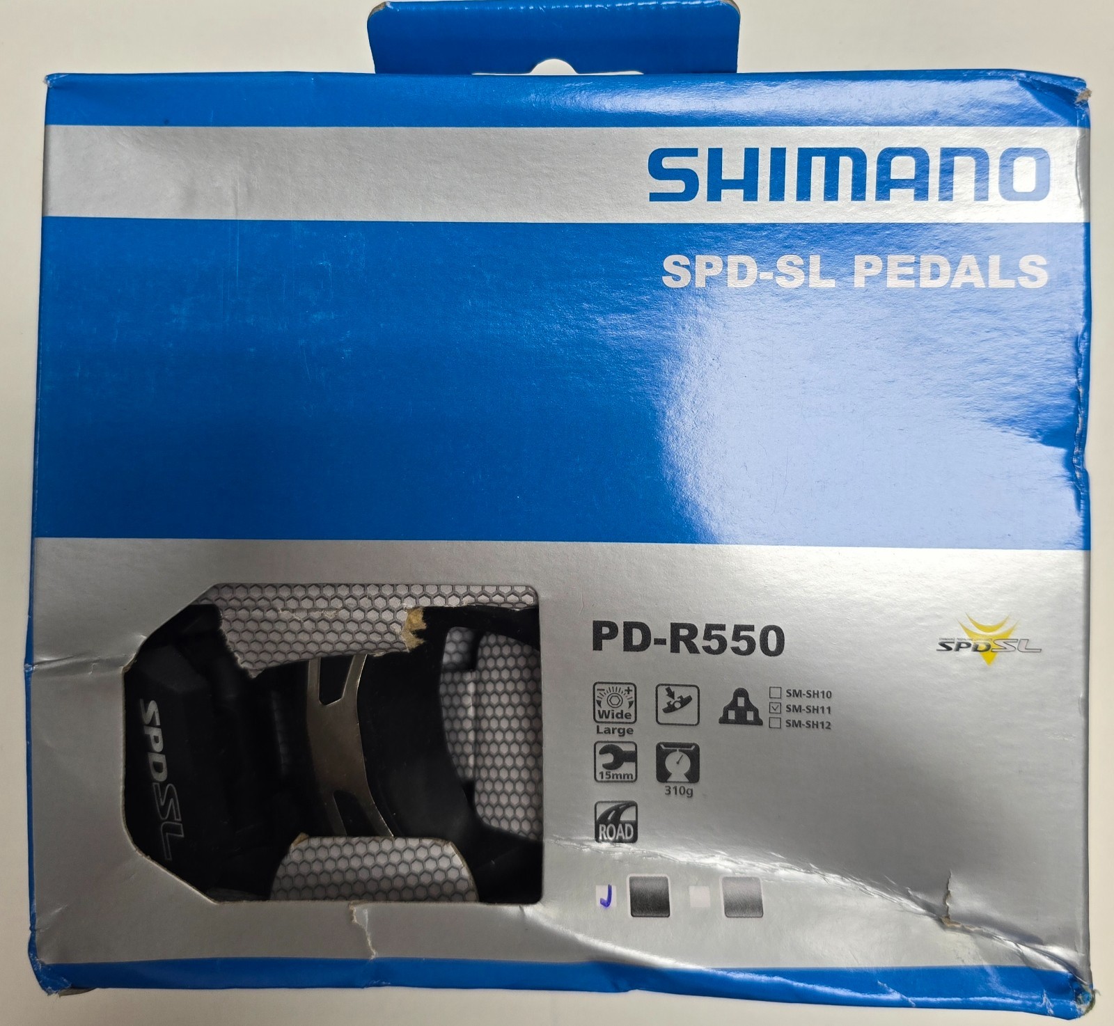 Shimano PD-R550 SPD-SL Road Bike Clipless Pedals Black w/ SM-SH11 Cleats