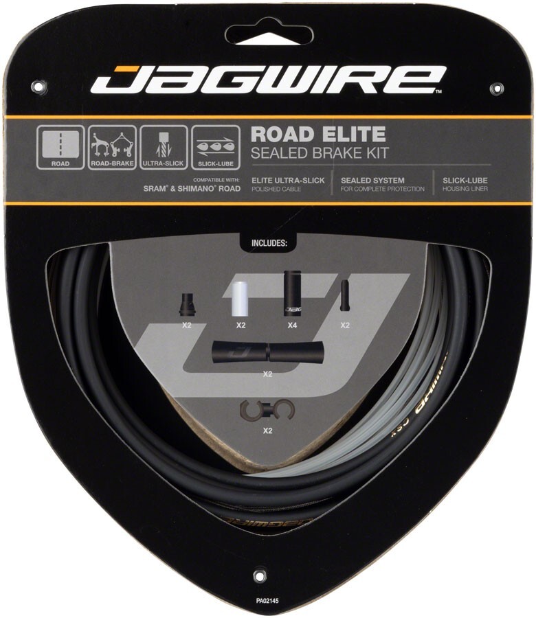 Jagwire Road Elite Sealed Brake Cable Kit – SRAM/Shimano Ultra-Slick Uncoated Ca