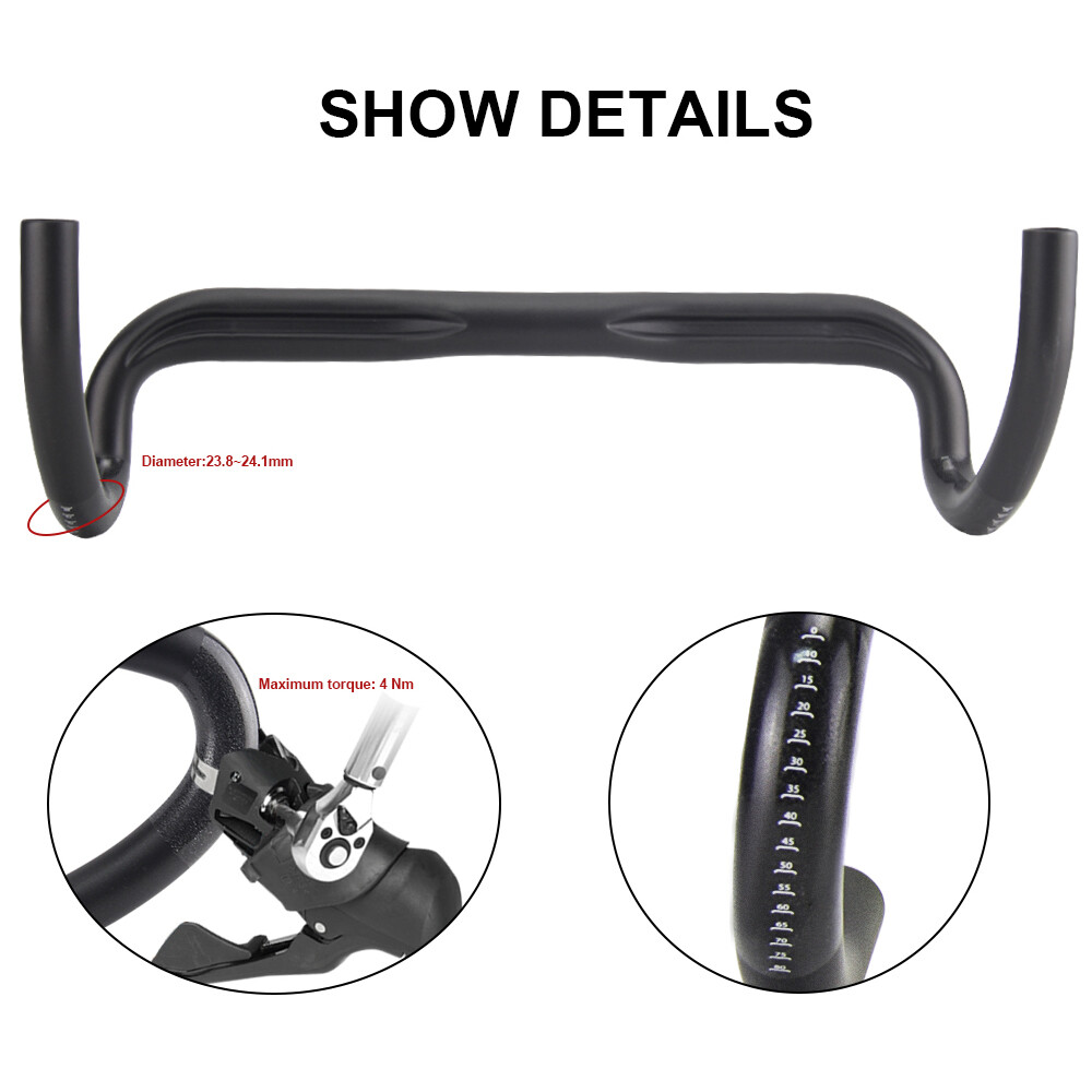 USA Stock Carbon Bike Bent Bar External Routing Racing Bike Drop Handlebar 31.8