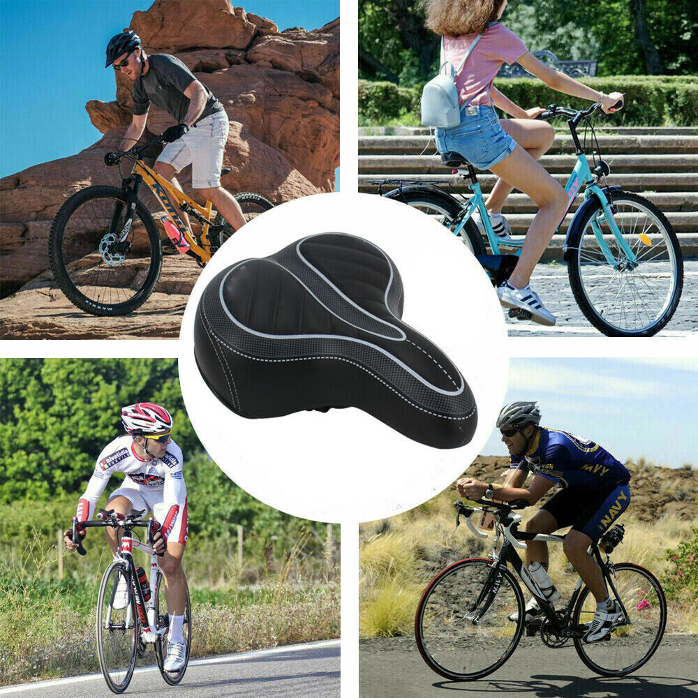For Bike E-Bike Bicycle Comfort Wide Big Bum Gel Cushion Soft Saddle Seat Pad