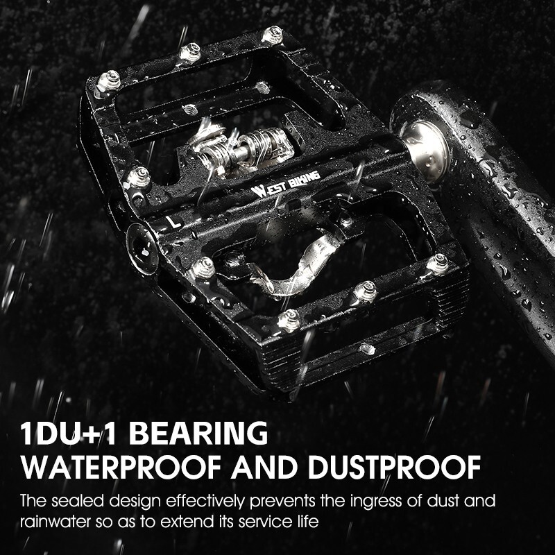 WEST BIKING Aluminum Alloy Bicycle Pedals DU Bearing SPD Bike Clipless Pedals