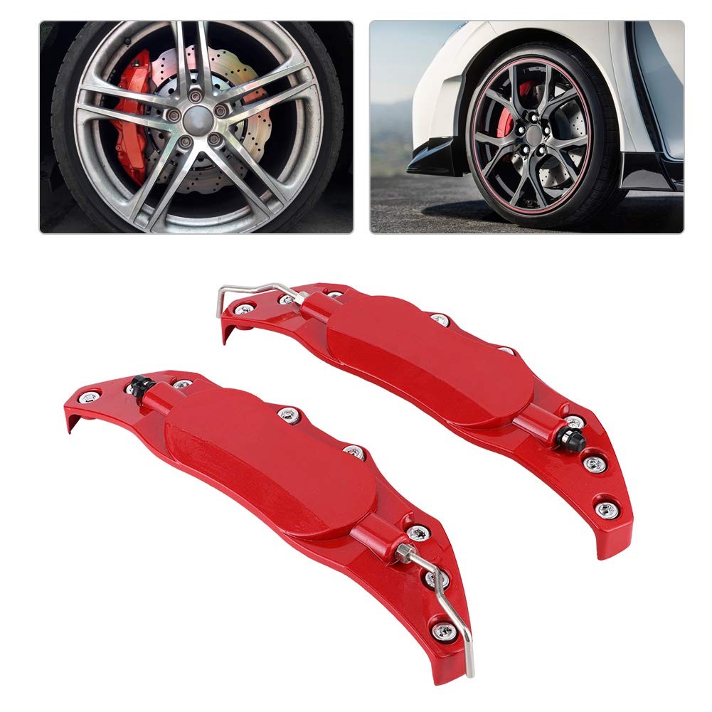 Universal Red Aluminium Brake Caliper Covers Left Right Paint Alternative Car