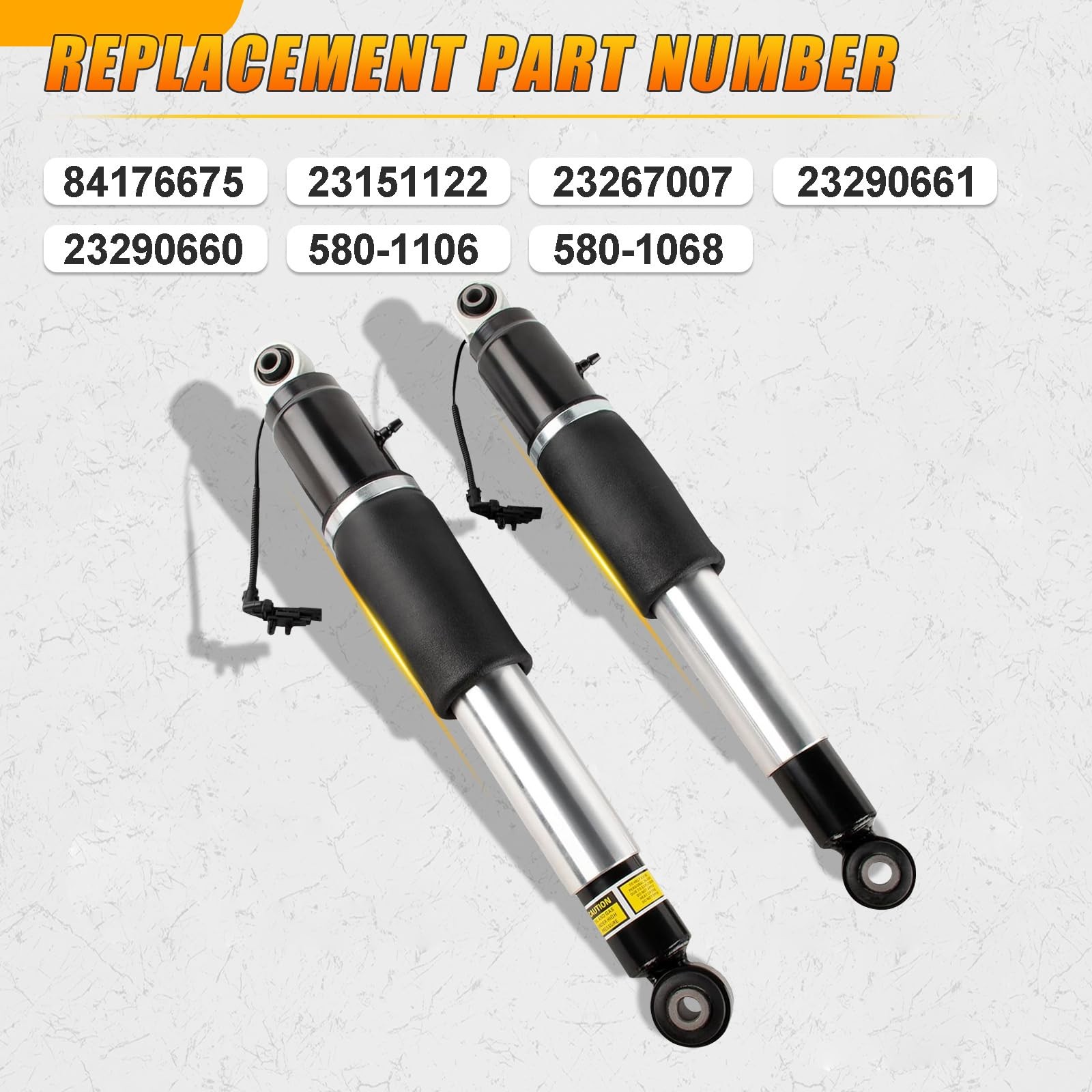 2pcs Rear Air Shock for 2015-2020 Escalade ESV, Tahoe Yukon XL 84176675 23267007