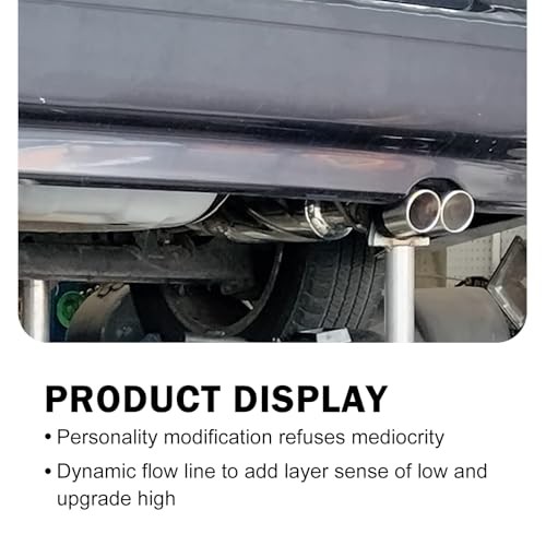 Car Dual Exhaust Tip, 2.5″ Dual Tail Pipe Muffler Tip, Stainless 1 PC Blue