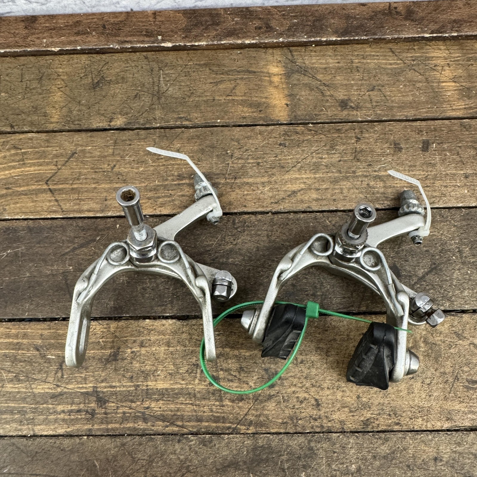 Vintage Campagnolo Caliper Brakes Set Silver F/R Road Racing Bike Side Pull 90s