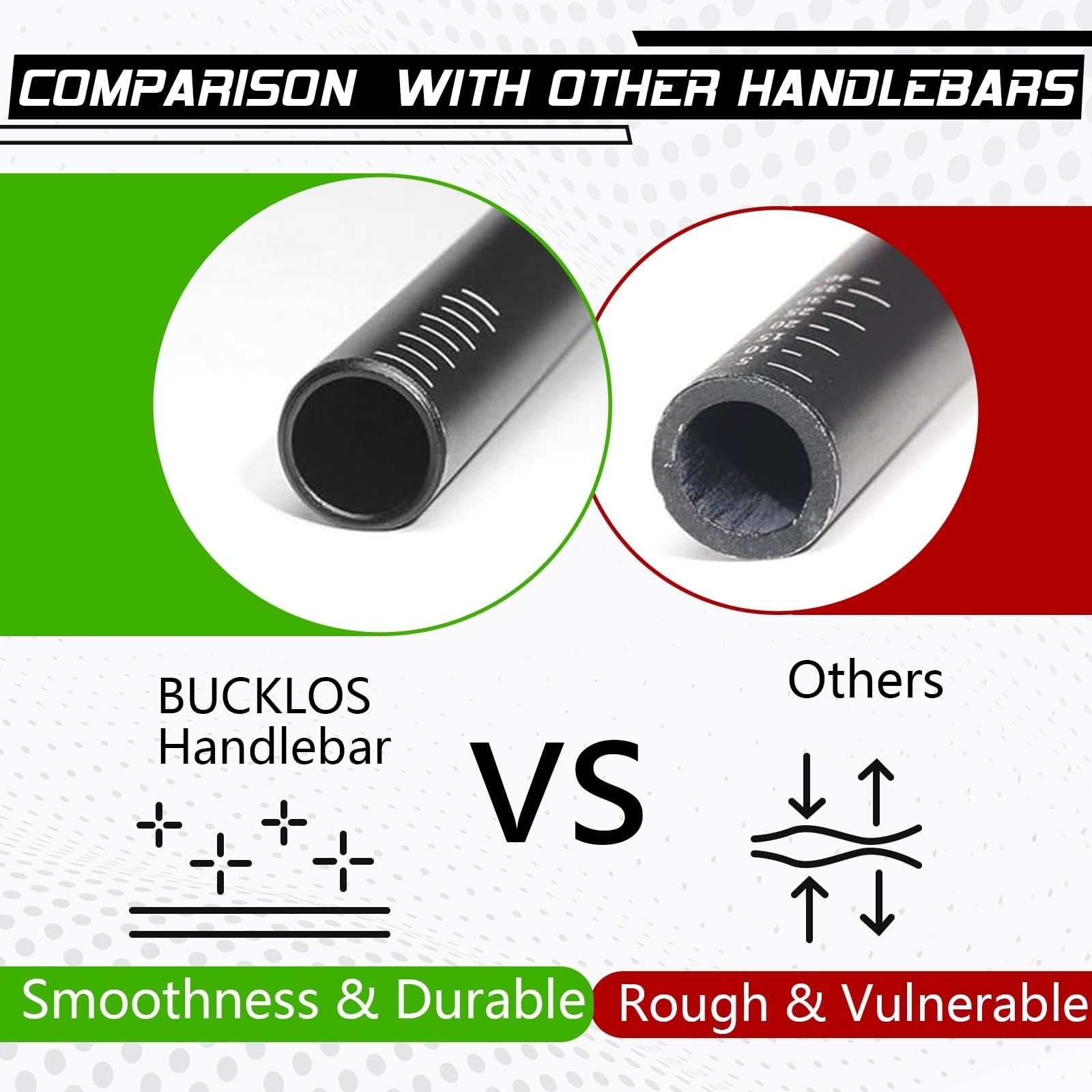 BUCKLOS Aluminum Mountain Bike Handlebars 25.4/31.8mm 660/720/780mm
