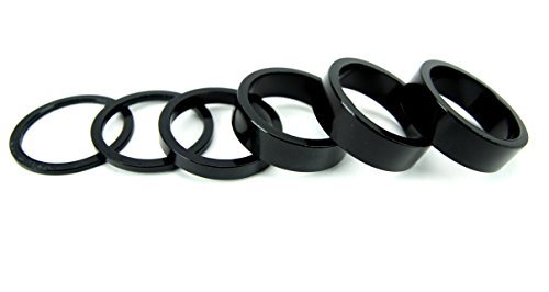 BIKE BICYCLE 1″ ALLOY HEADSET SPACERS BLACK 2mm 5mm & 10mm NEW