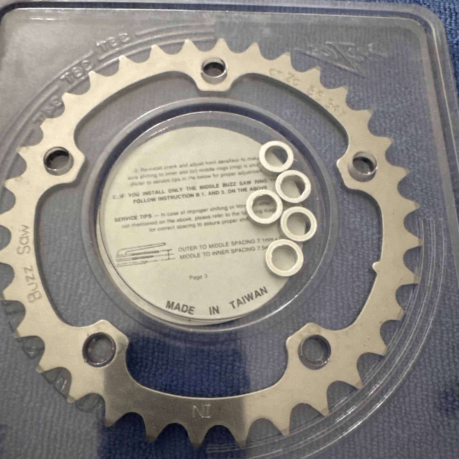 ONZA BUZZ SAW STAINLESS STEEL CHAINRING 34T X 74/110MM BCD 5-9SP NEW IN PKG