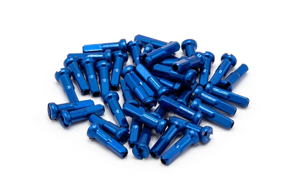 MERRITT 14G BICYCLE SPOKE NIPPLES – BMX SPOKE NIPPLES – 40PK – BLUE