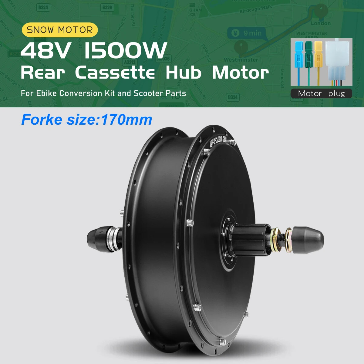 Snow Electric Bike Motor 48V 1000W-2000W Front/Rear Wheel Hub Motor 4.0 Tyre