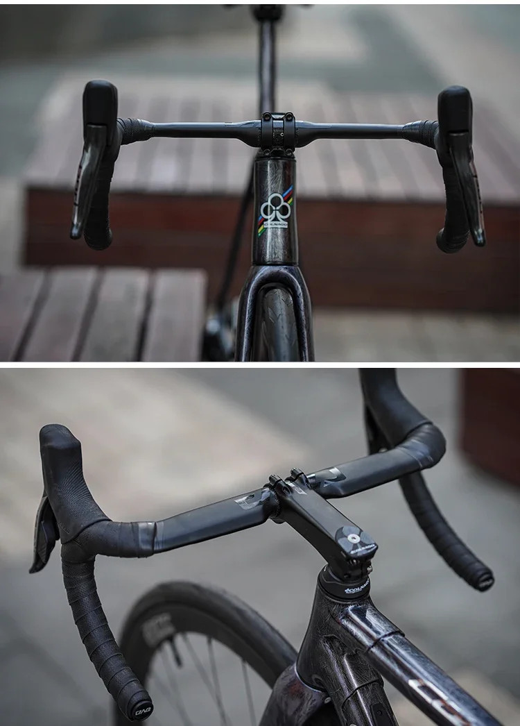 Road Bike Aero Handlebar 360mm-420mm Fully Internal Routing Gravel Drop Bars