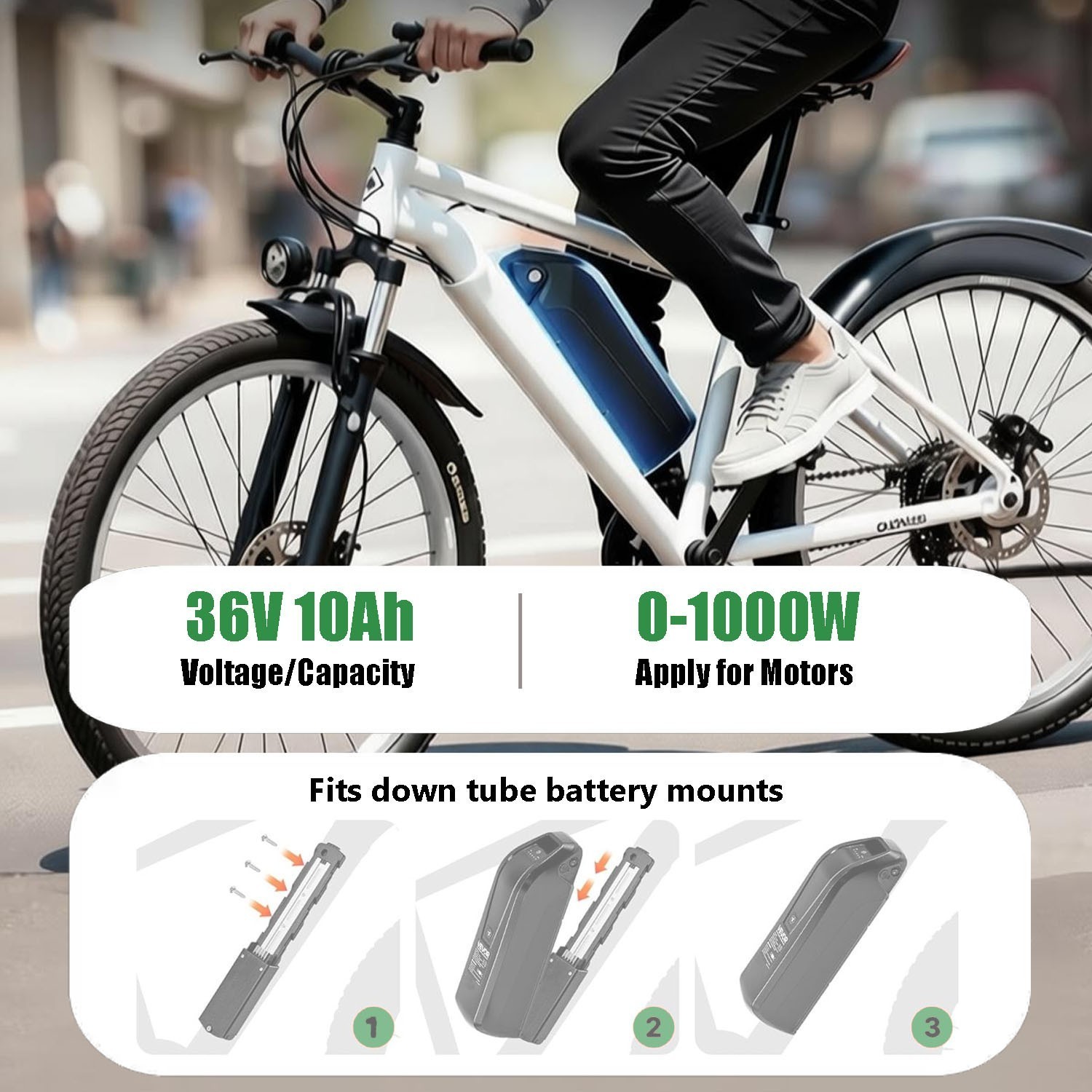 UUG 48V/52V/36V Ebike Battery 15Ah/10Ah/20Ah for Electric Lithium Bike Battery