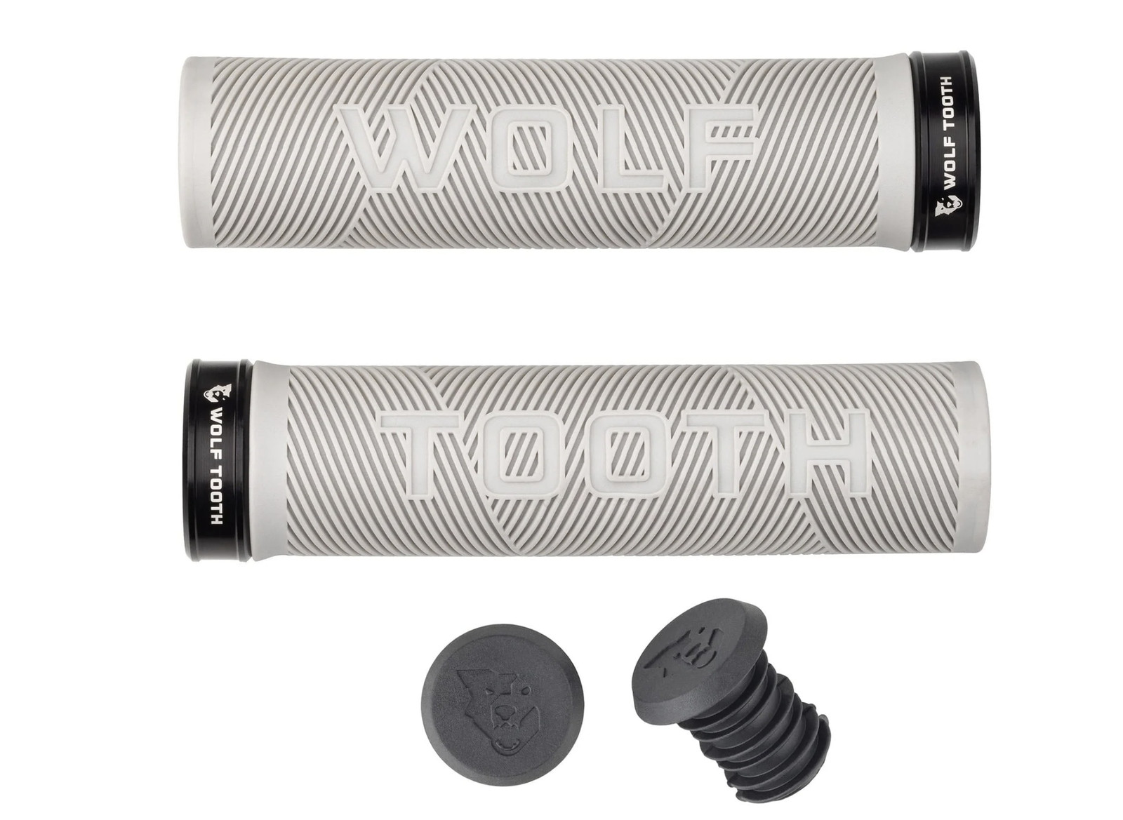Wolf Tooth Echo Lock On Mountain Bike Grips – Gray / Black