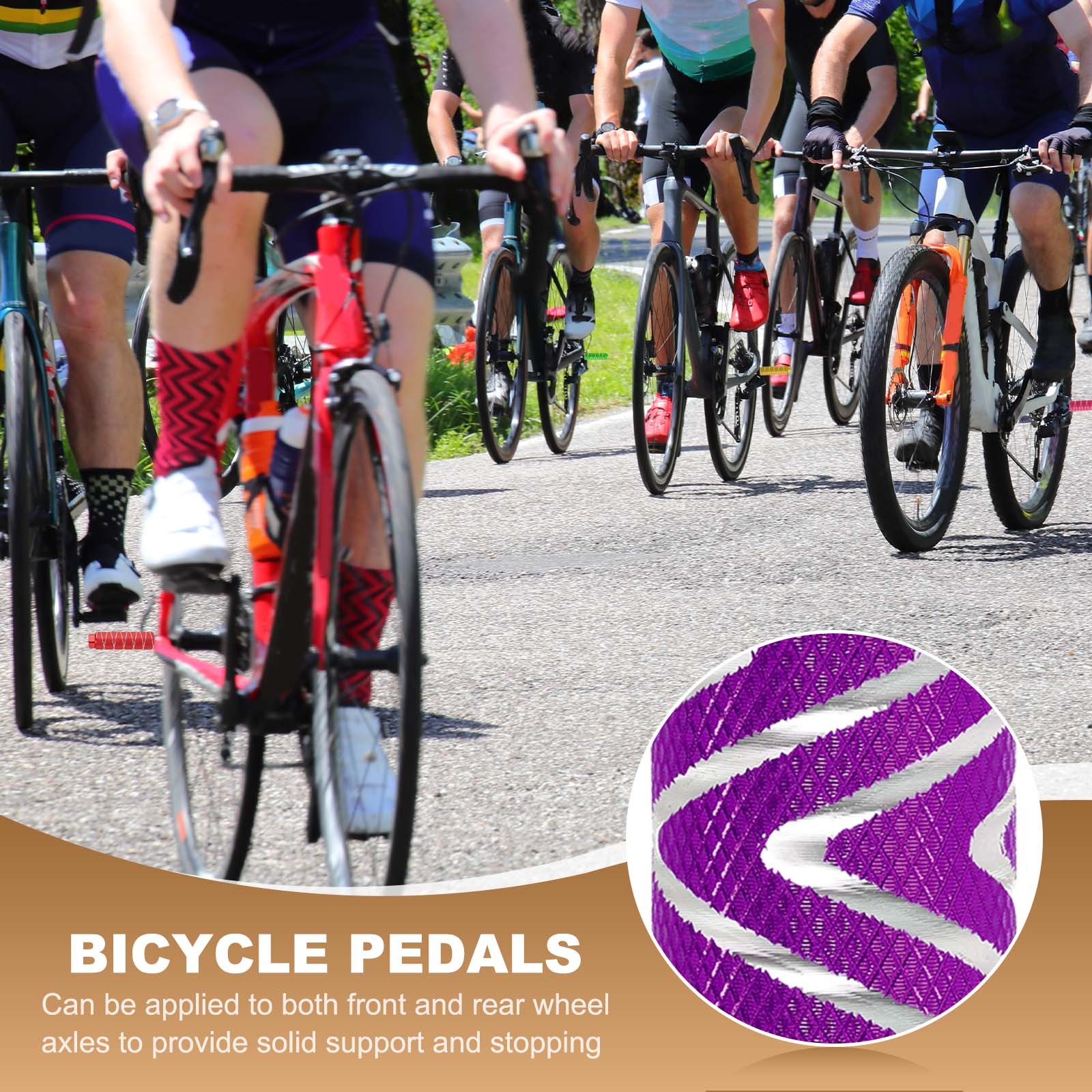 2 Pack Aluminum Alloy Bike Pegs Anti-Skid Fit 3/8 Inch Axles with Stripe Purple