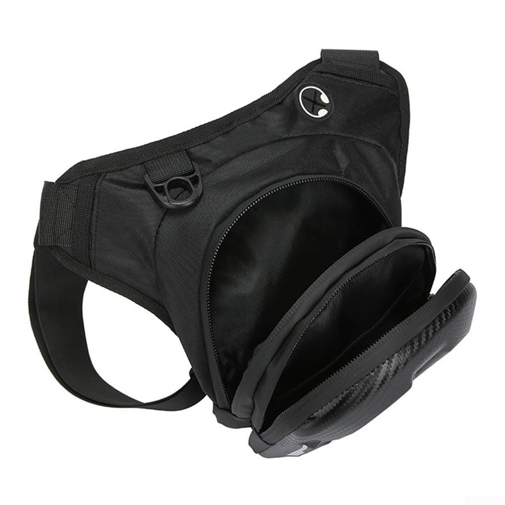 Adjustable Motorcycle Thigh Bag for Men Women 20×14.5x8cm Dual Zip Storage