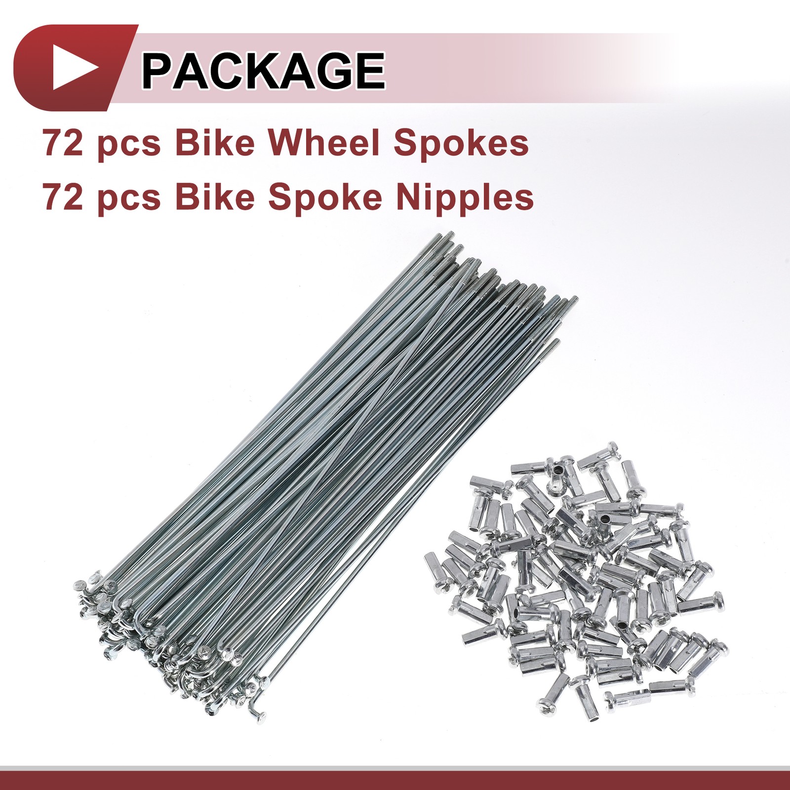 72 Set 14G Bicycle Spokes 146mm Bike Wheel Spokes Carbon Steel Galvanized