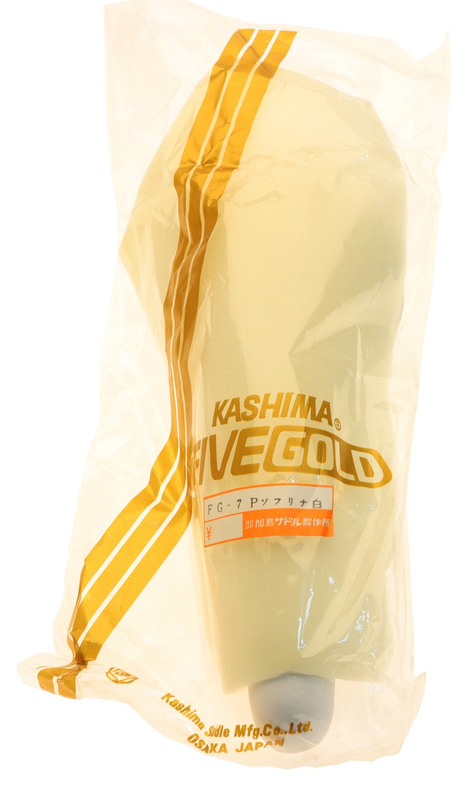 Kashimax Five Gold 7P Saddle NJS 30mm Rails White Smooth Leather NEW NOS