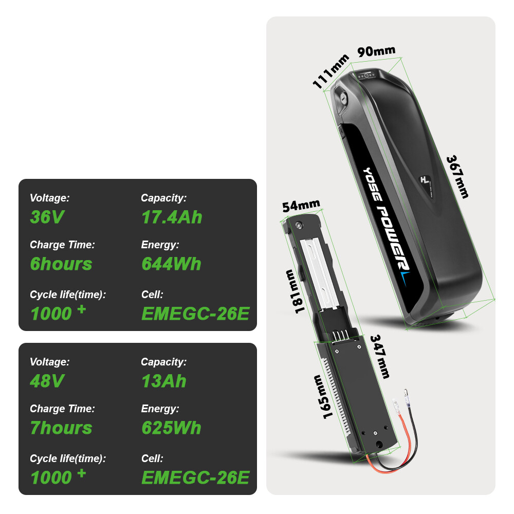 48V/36V Hailong Li-ion Ebike Battery Electric Bicycle Battery for 0-1000W Motor