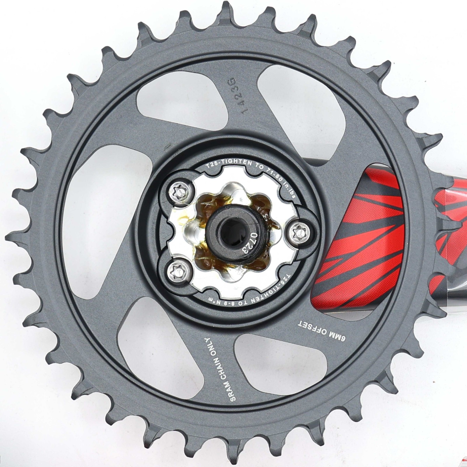 SRAM X01 Eagle DUB Crankset 170mm 32T Direct Mount Lunar Red