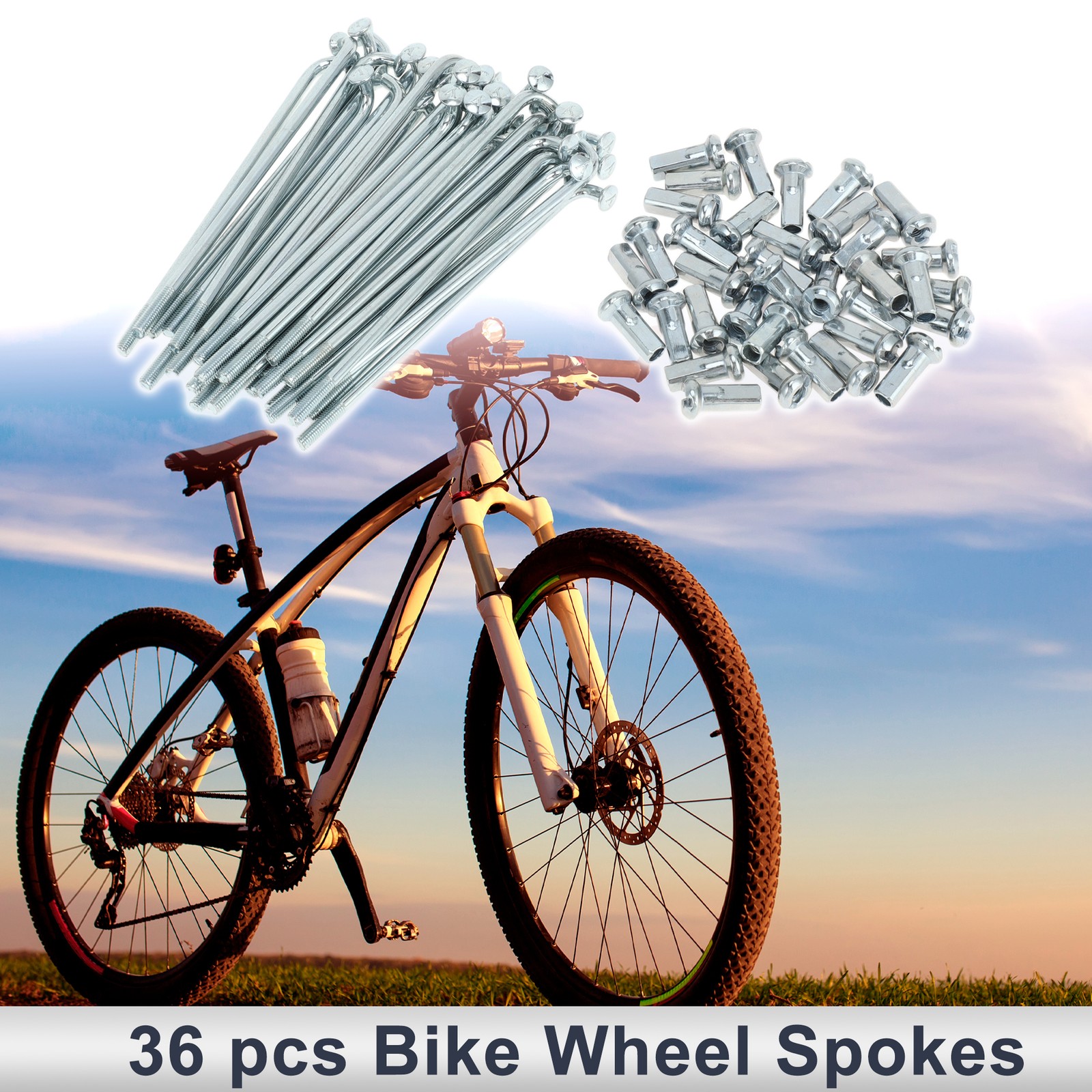 1 Set 12G 78mm Length Bicycle Spokes Nipple Carbon Steel Galvanized Universal