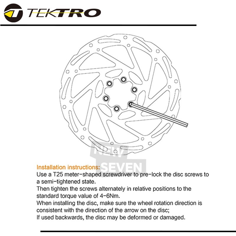 Tektro 160-52/180-52 6 Bolts 1.8mm Thickness Disc Brake Rotor 160/180-24 Upgrad