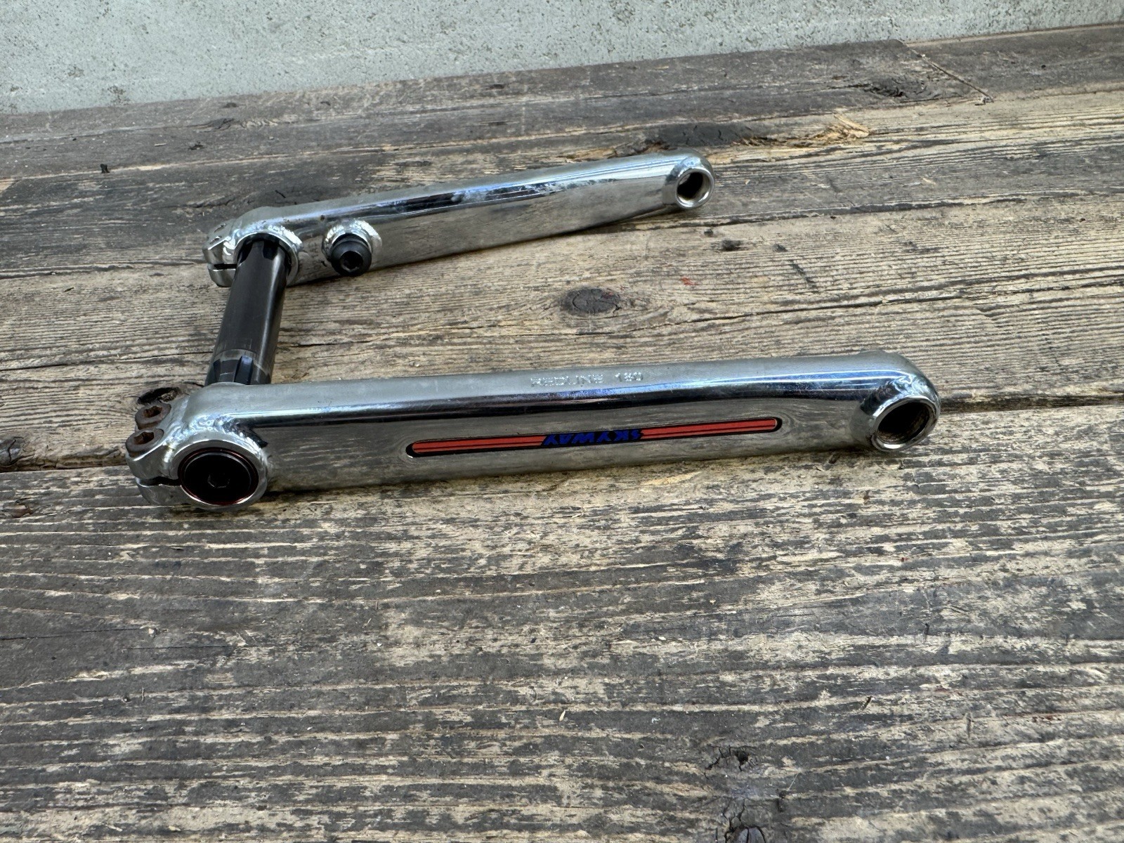 Redline 180 Bmx Crankset 19mm Spindle Skyway Stickers 3 Piece