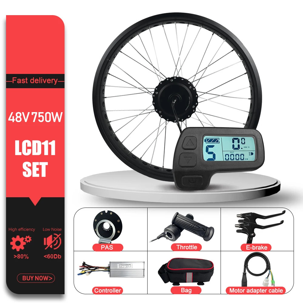 Snow Electric Fat Bike 48V 750W Brushless Gear Front Hub Motor Wheel 20 24 26in