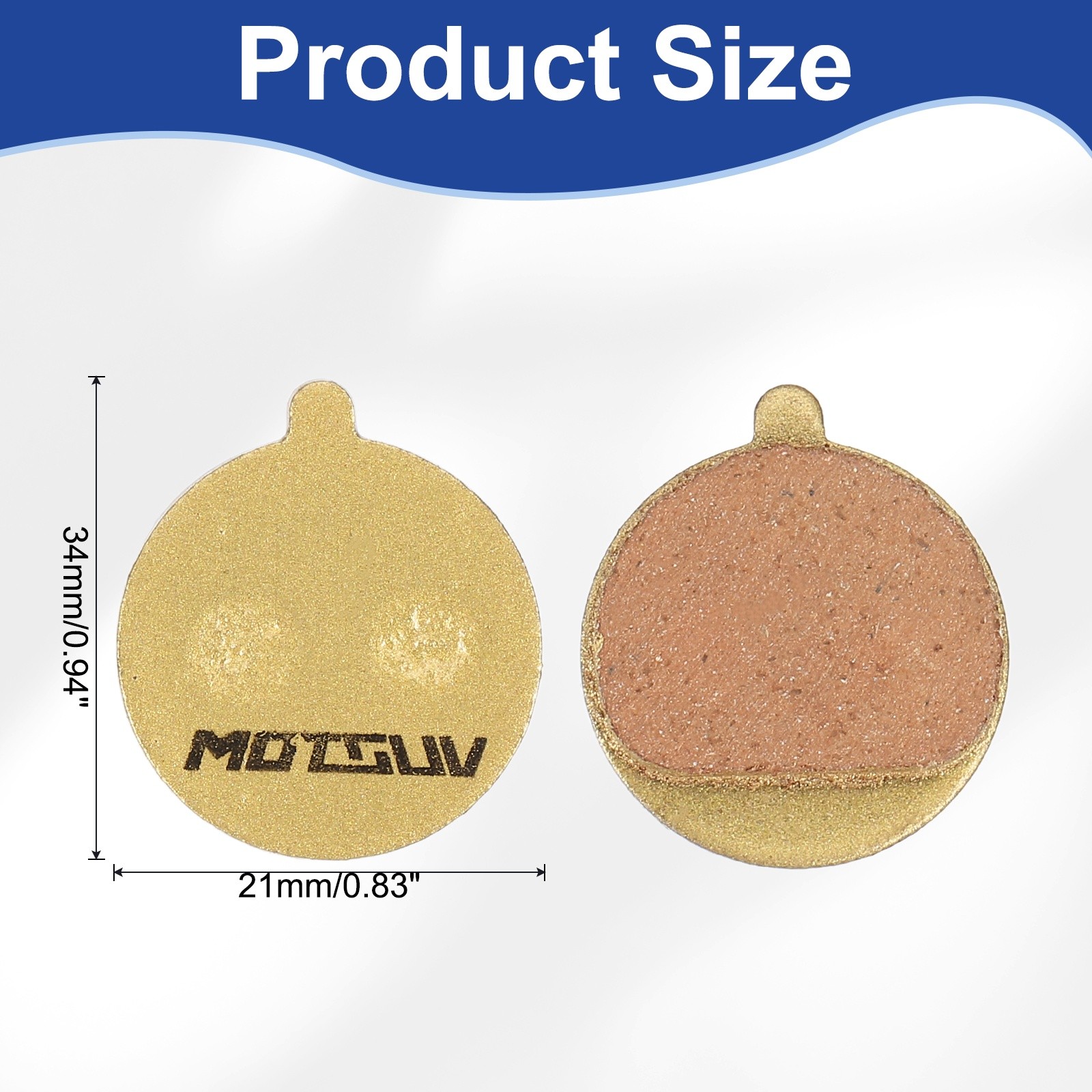 2set Disc Brake Pad 0.83″ x 0.94″ Bike Brake Pads, Gold