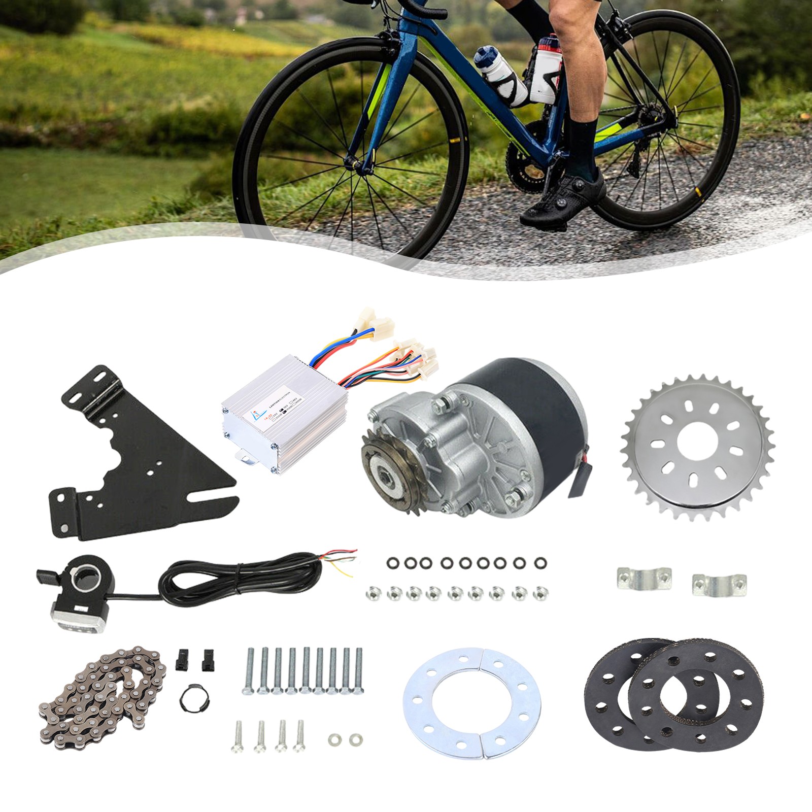 36V 350W E-Bike Motor Conversion Kit Electric Bike Freewheel Brushed Motor