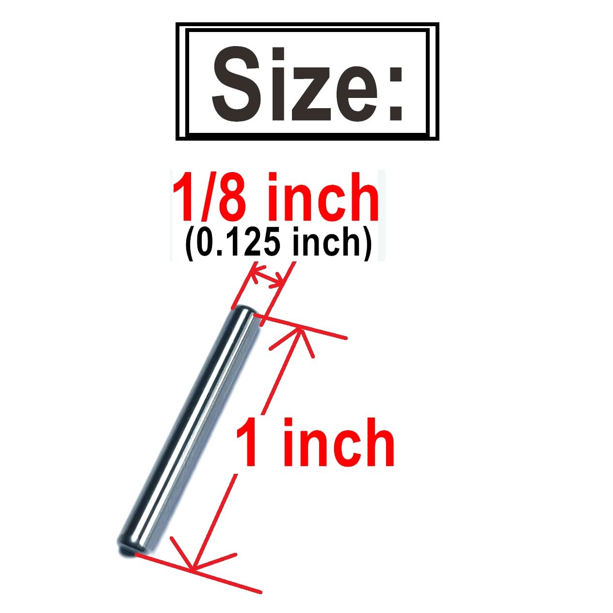 ZDingTech 20PCS 1/8 x 1 Dowel Pins,1/8 inch x 1 x 1 Inch, Silver