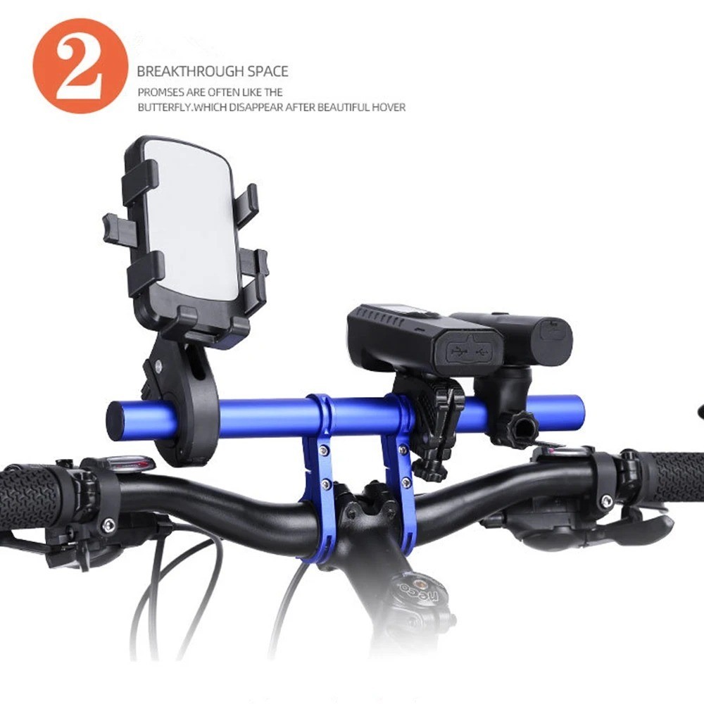Bicycle Handlebar Extender Bracket MTB Bike Headlight GPS Phone Mount Bar