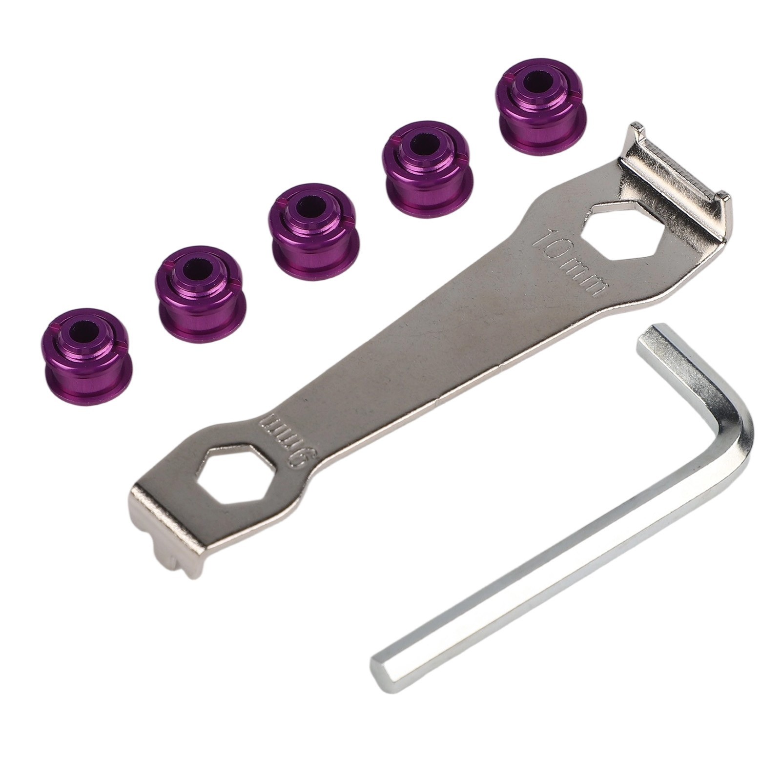 Bike Single Chainwheel Bolt Set with Mounting Tools for DIY Bicycle Projects