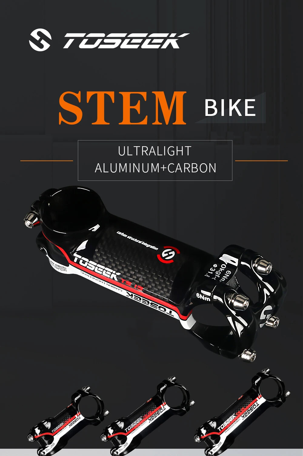 Carbon Stem 70/90/100mm Bike Power Handlebar Stem 7 Degree 31.8mm MTB Bike Stem