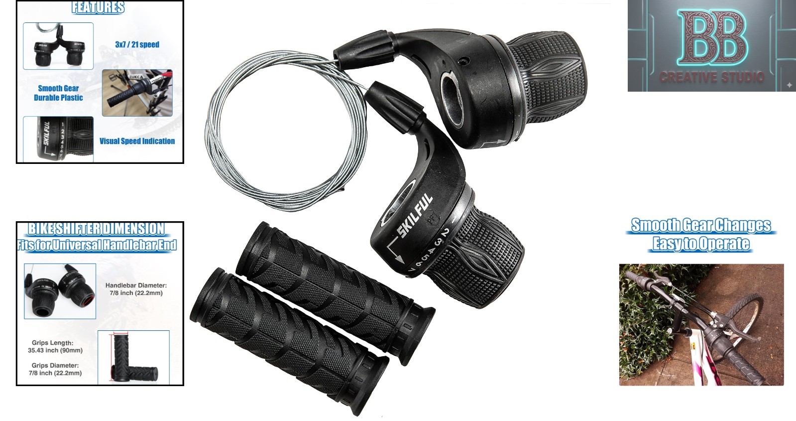 Smooth 3×7 Speed Grip Shift for Mountain Bikes and Hybrids – Easy Install